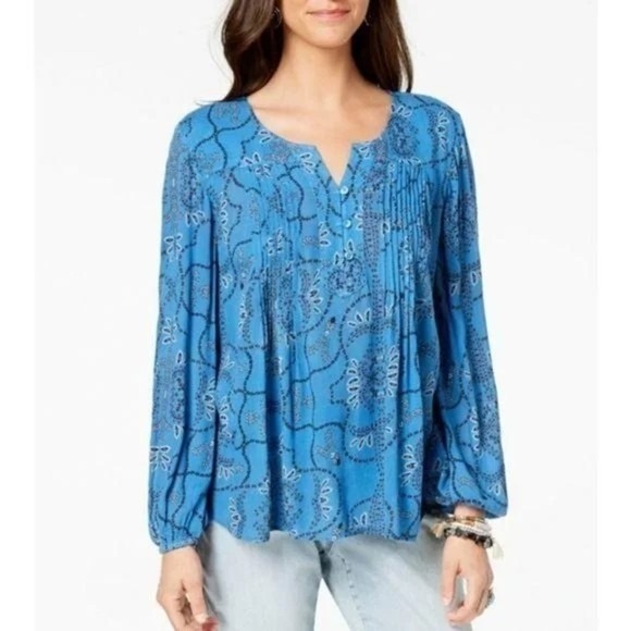 Style & Co Printed Pleated Top - Picture 1 of 2